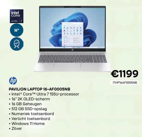Promotie: Pavilion laptop 16-af0005nb
