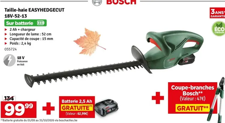 Offre: Taille-haie EASYHEDGECUT 18V-52-13