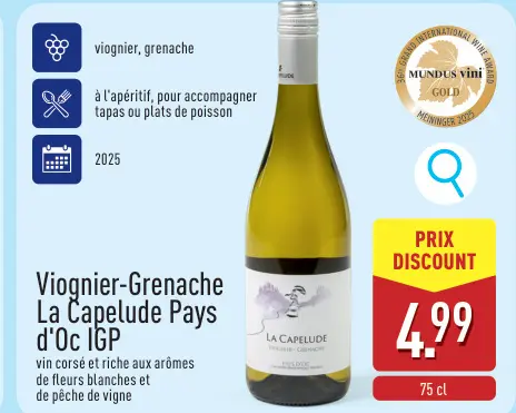 Offre: Viognier-Grenache La Capelude Pays d'Oc IGP