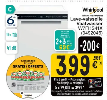 Offre: Lave-vaisselle Vaatwasser W7FHS41X