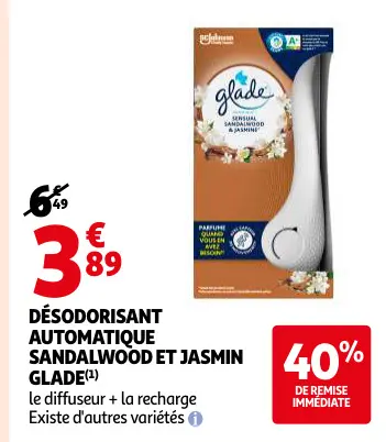 Offre: Désodorisant automatique sandalwood et jasmin