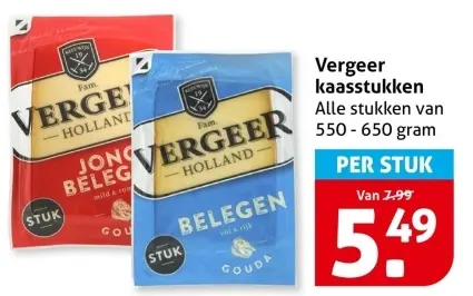 Aanbieding: kaasstukken