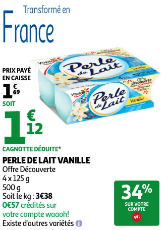 Offre: Perle de lait vanille
