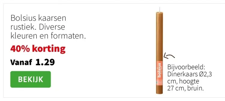 Aanbieding: Bolsius kaarsen rustiek