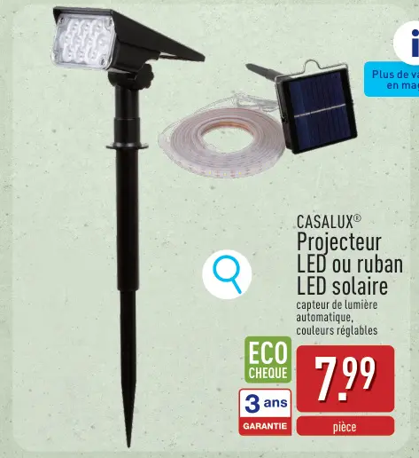 Offre: Projecteur LED ou ruban LED solaire