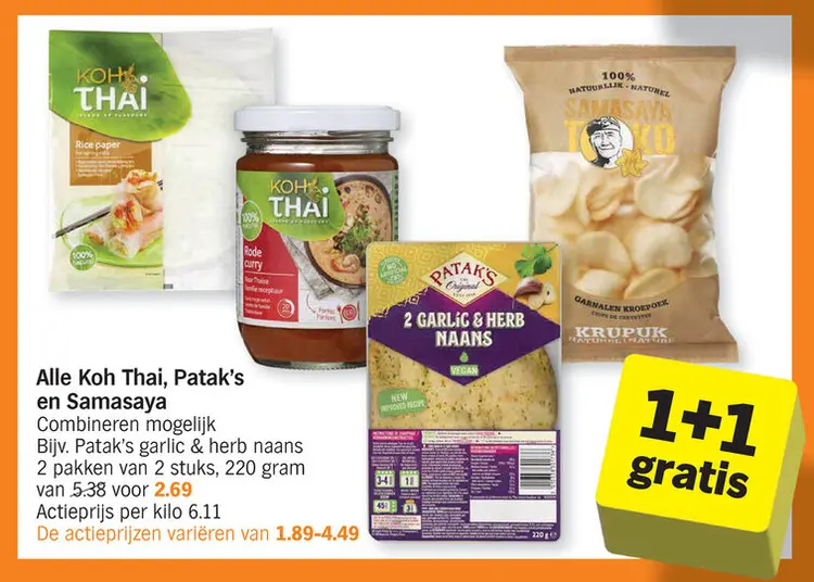 Promotie: Alle Koh Thai, Patak's en Samasaya
