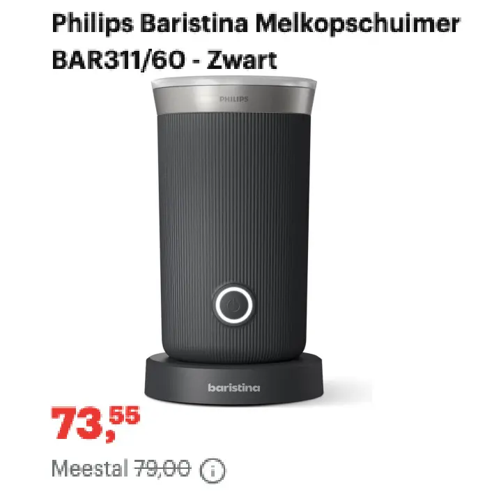 Promotie: Baristina Melkopschuimer BAR311/60