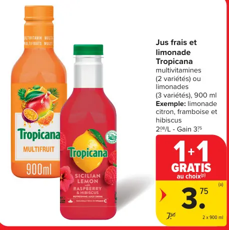 Offre: Jus frais et limonade