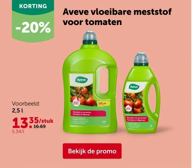 Promotie: Vloeibare meststof voor tomaten