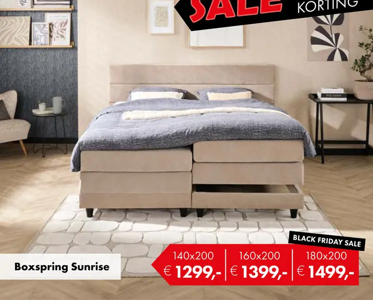 Aanbieding: Sunrise boxspring taupe