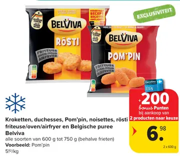 Aanbieding: Kroketten, duchesses, Pom'pin, noisettes, rös
