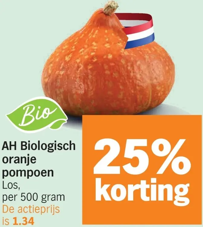 Aanbieding: Biologisch oranje pompoen