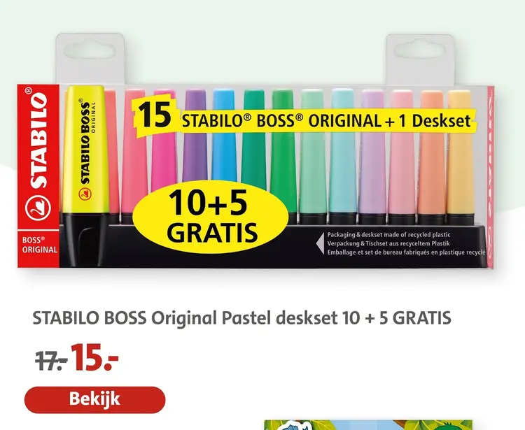 Aanbieding: Original Pastel deskset 10 + 5 GRATIS