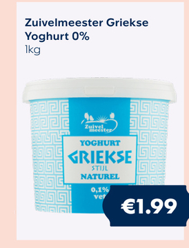 Aanbieding: Zuivelmeester Griekse Yoghurt 0%