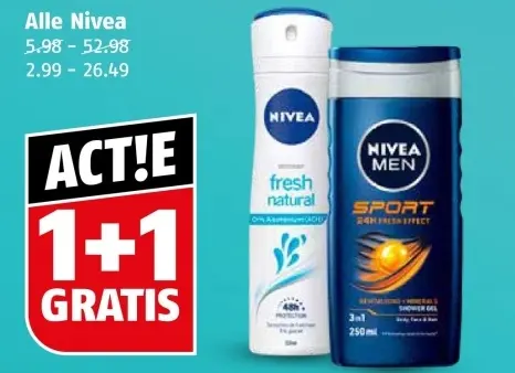 Aanbieding: Nivea Fresh Natural Deodorant and Nivea Men Sport