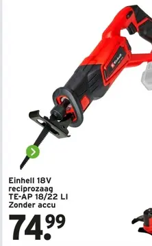 Aanbieding: Einhell 18V reciprozaag TE-AP 18/22 LI Zonder