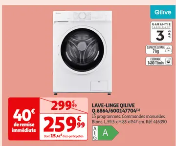 Offre: LAVE-LINGE QILIVE