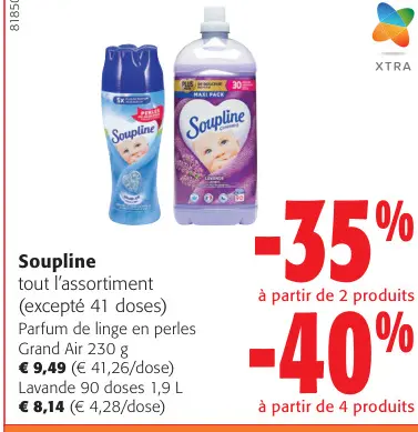 Offre: Soupline tout l'assortiment (excepté 41 doses)