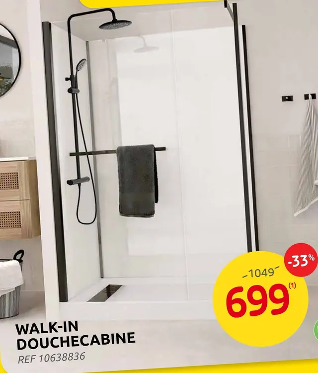 Promotie: Walk-in douchecabine