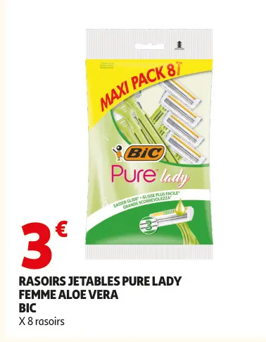 Offre: Rasoirs jetables pure lady femme aloe vera