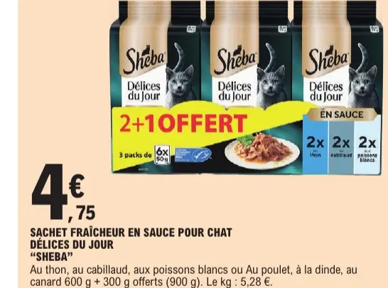 Offre: Sachet Fraîcheur En Sauce Pour Chat Délices Du Jour