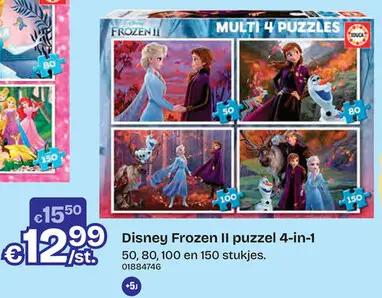 Aanbieding: Educa Borras Puzzel 4-in-1 Disney Frozen II 50-80-100-150 pièces