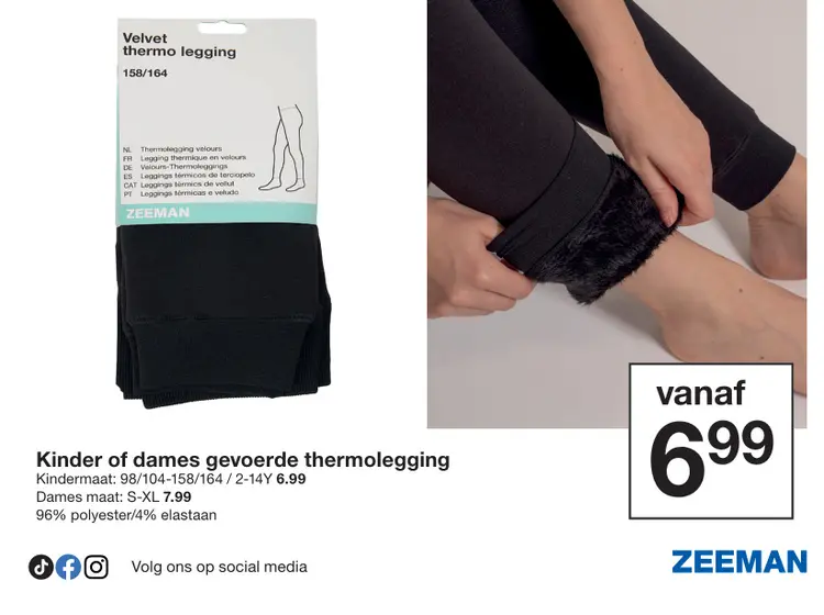 Aanbieding: Kinder of dames gevoerde thermolegging