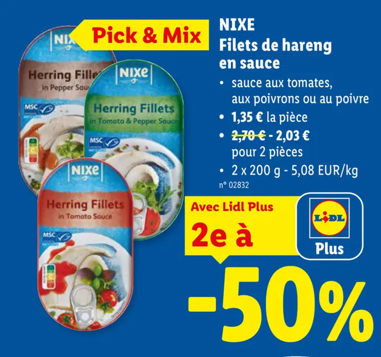 Offre: Filets de hareng en sauce