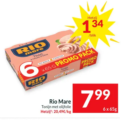 Promotie: Tonijn met olijfolie