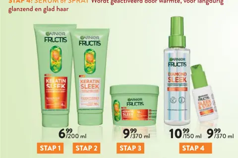 Promotie: Garnier Fructis Keratin Sleek Shampoo, Condit