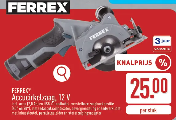 Promotie: Accucirkelzaag, 12 V