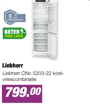Aanbieding: Liebherr CNc 5203-22 koel-vriescombinatie