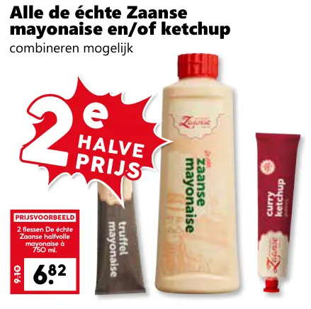 Aanbieding: Alle de échte Zaanse mayonaise en/of ketchup