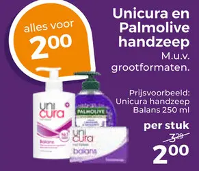 Aanbieding: Unicura en Palmolive handzeep