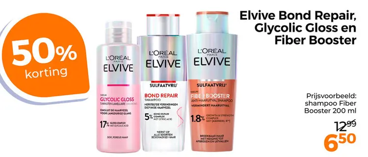 Aanbieding: Elvive Bond Repair, Glycolic Gloss en Fiber Booster