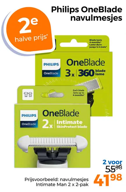 Aanbieding: Philips OneBlade navulmesjes