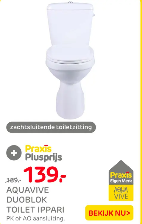 Aanbieding: Aquavive duoblok toilet ippari