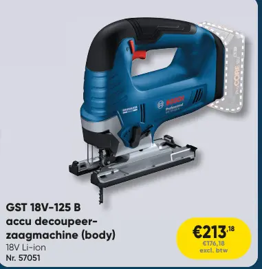 Promotie: GST 18V-125 B accu decoupeer-zaagmachine (body)