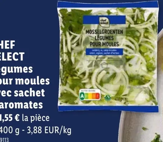 Offre: Légumes pour moules avec sachet d'aromates
