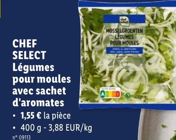 Offre: Légumes pour moules avec sachet d'aromates