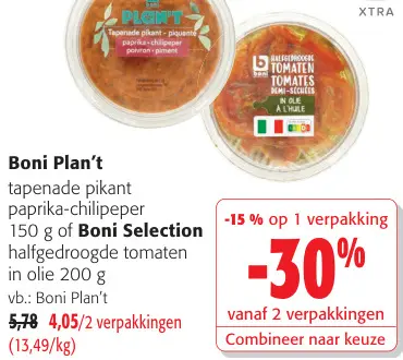 Promotie: Tapenade pikant paprika-chilipeper of halfgedroogde tomaten in olie