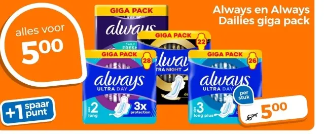 Aanbieding: Always en Always Dailies giga pack