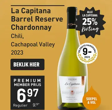 Aanbieding: La Capitana Barrel Reserve Chardonnay 75CL