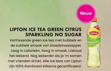 Aanbieding: LIPTON ICE TEA GREEN CITRUS SPARKLING NO SUGAR