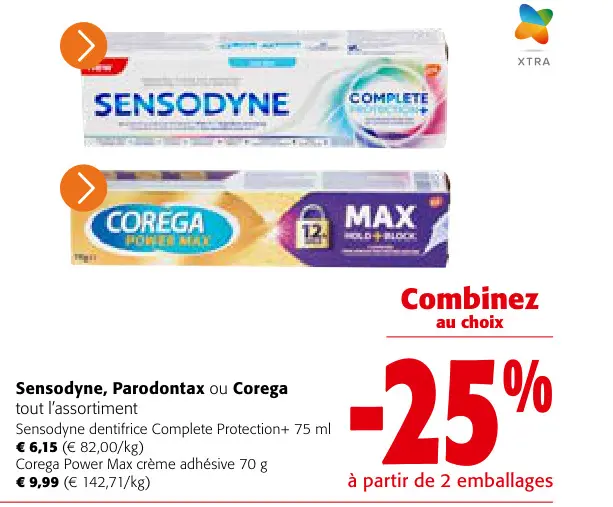 Offre: Sensodyne, Parodontax ou Corega