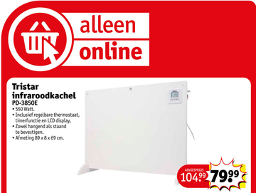 Aanbieding: Tristar infraroodkachel PD-3850E