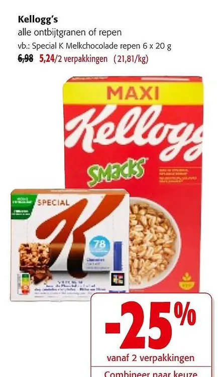 Promotie: alle ontbijtgranen of repen