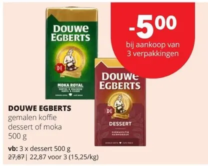 Promotie: DOUWE EGBERTS gemalen koffie dessert of moka