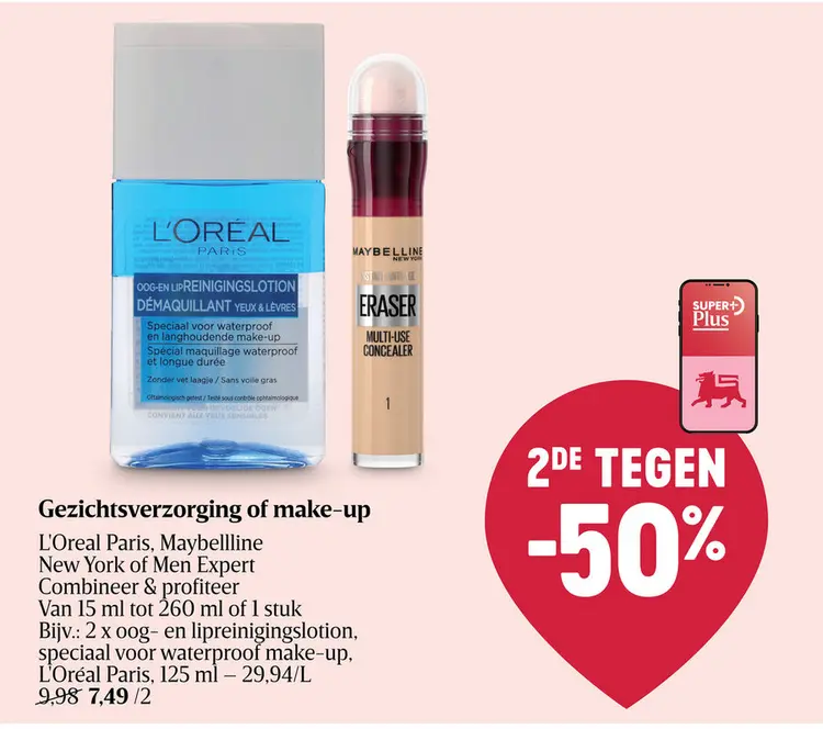 Promotie: Gezichtsverzorging of make-up
