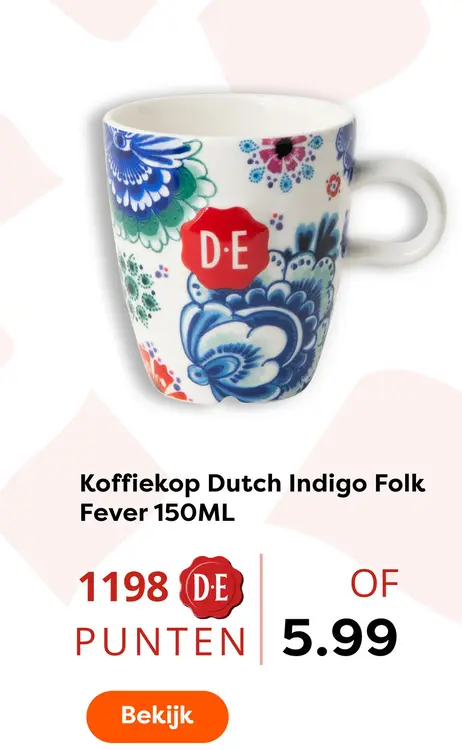 Aanbieding: Koffiekop Dutch Indigo Folk